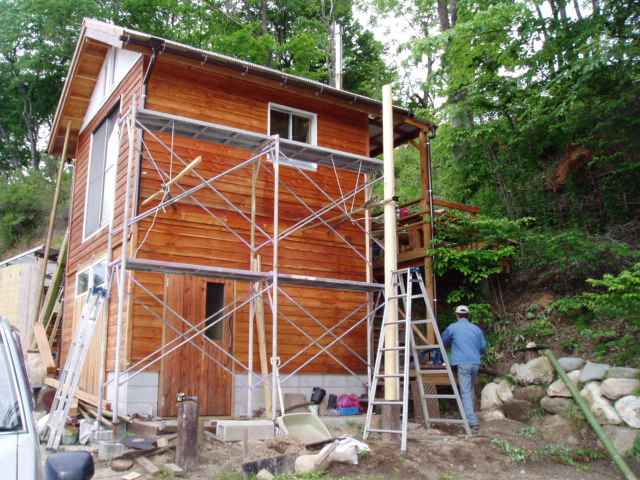 set new poles on used telegraph poles foundation