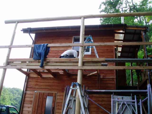 place the girder on top of the poles