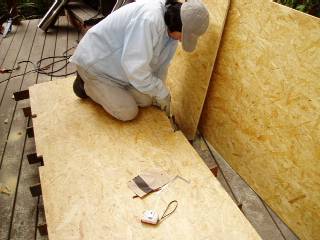 cutting OSB to lay on the floor