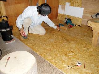 laying floor with OSB