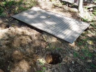 first, dig holes