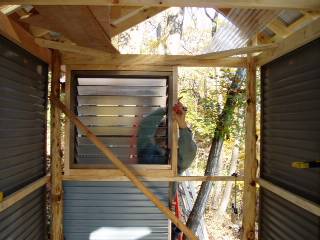 placing a jalousie window (used to be a bathroom window of a demolished house) 