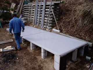 lay the floor plates on the foundation and wait for another day for the mortar to get hardened