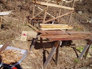 rims of logs (leftovers from sawing) to use as the walls