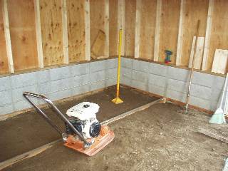 smooth the ground with a barrowed machine
