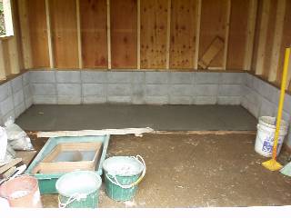 make a concrete slab one third at a time