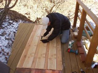 a friend helping with the 2F entrance door