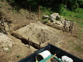 ditch to place blocks