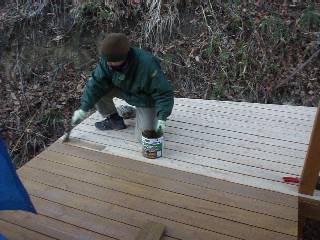 paint the surface of the decking