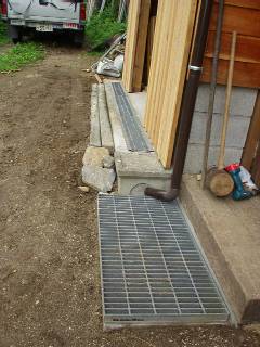 the drain ditch and the drainpipe