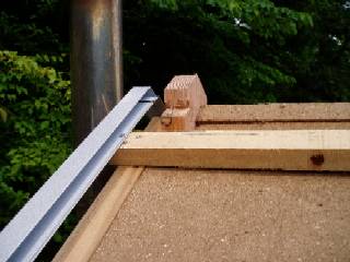 the gable end and the ridge of the roof